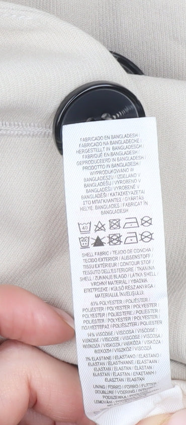 Primark Women’s Beige Cropped Double-Breasted Suit Jacket Size 12