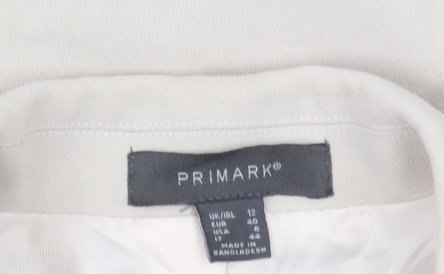 Primark Women’s Beige Cropped Double-Breasted Suit Jacket Size 12