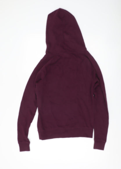 Victoria's Secret PINK Womens Hoodie XS Maroon Pullover Logo Cotton Blend