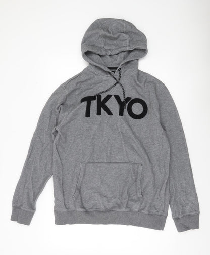 F&F Men’s Grey TKYO Pullover Hoodie L Logo Graphic Hooded Sweatshirt