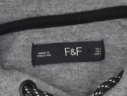 F&F Men’s Grey TKYO Pullover Hoodie L Logo Graphic Hooded Sweatshirt
