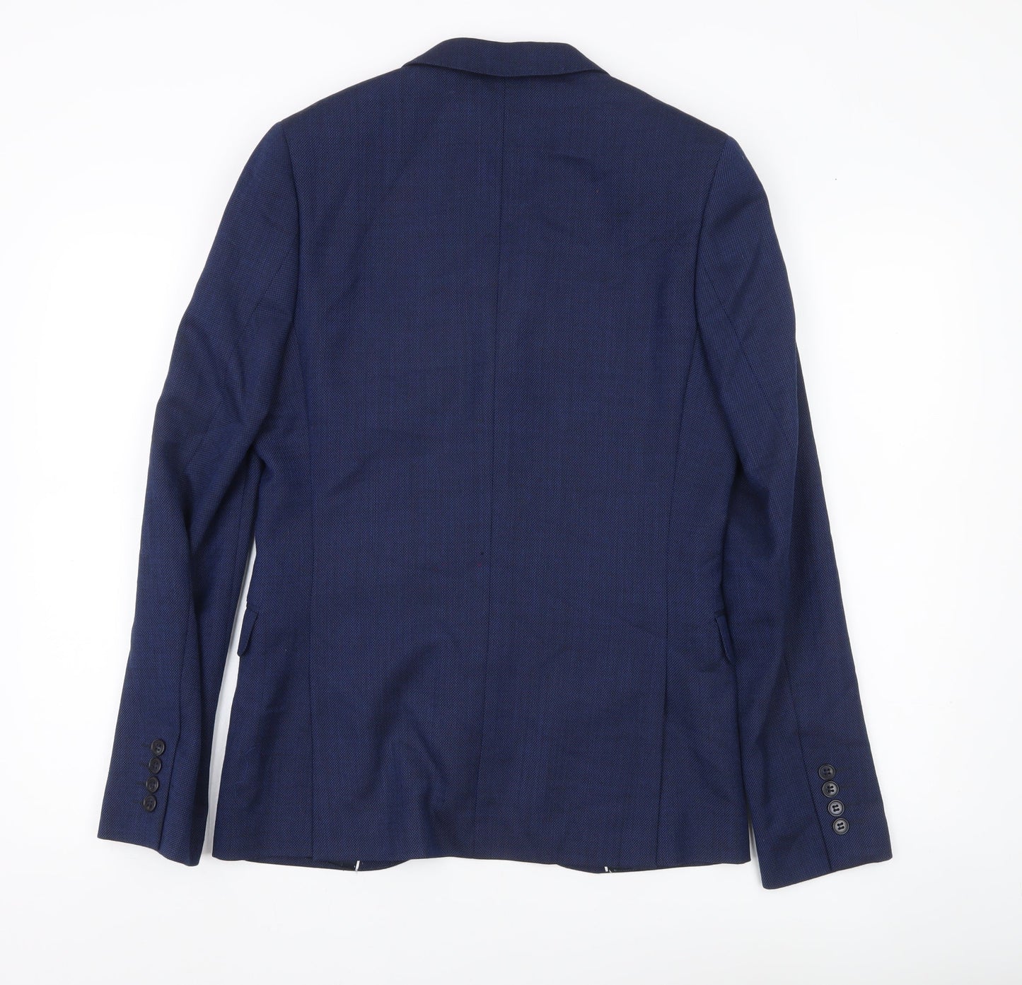 Topman Men’s Blue Slim Fit Wool Blend Blazer Jacket Size 36