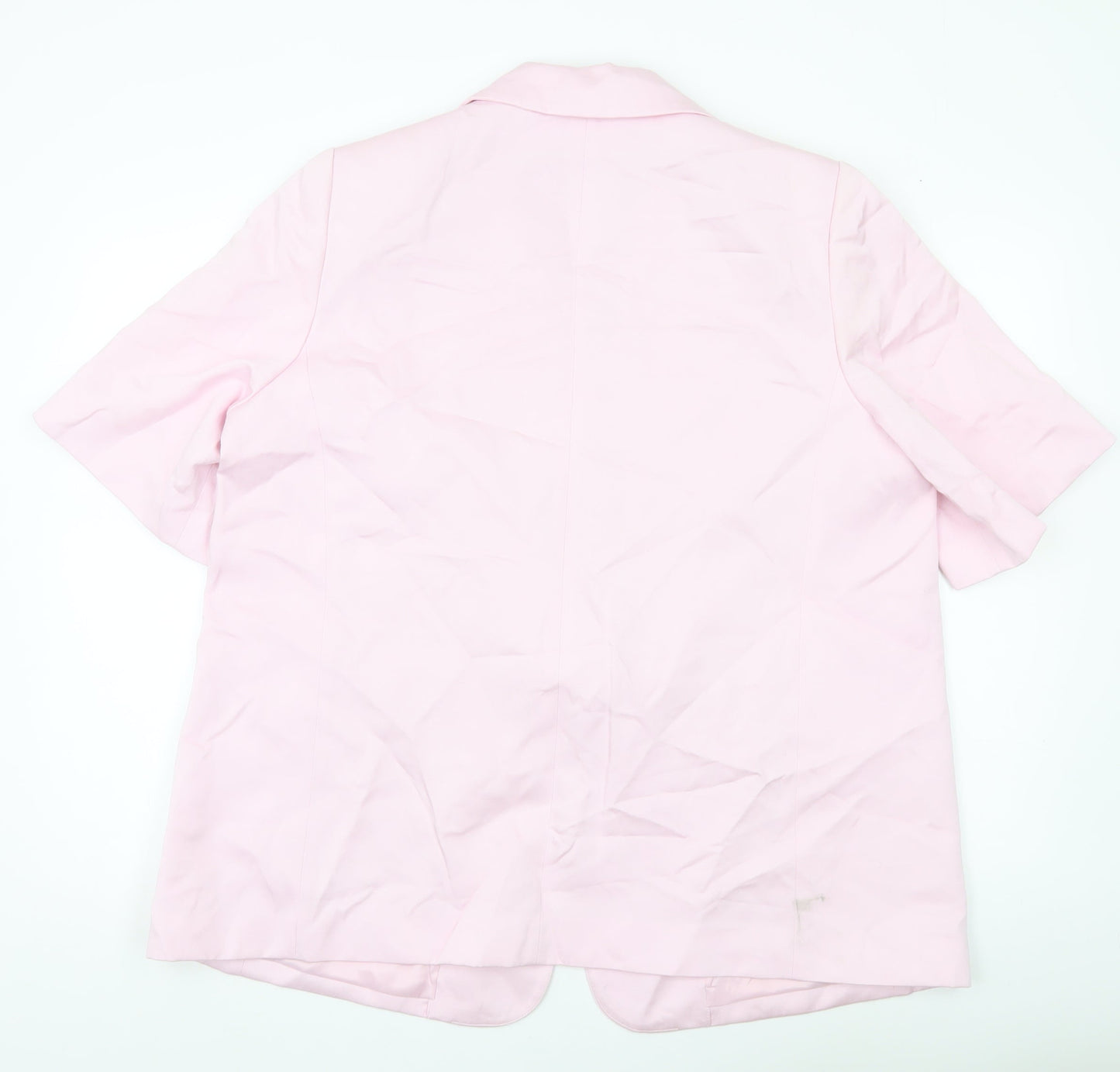 Marks and Spencer Women Pink Linen Blend Short Sleeve Blazer UK 20