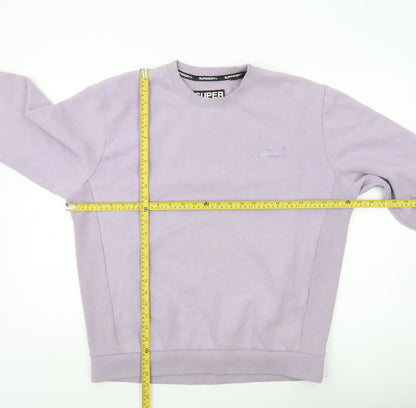 Superdry Womens Purple Crew Neck Sweatshirt Size UK 12 Cotton Blend