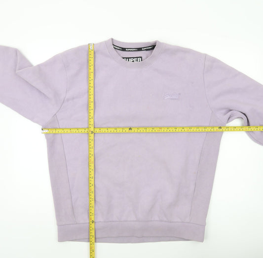 Superdry Womens Purple Crew Neck Sweatshirt Size UK 12 Cotton Blend