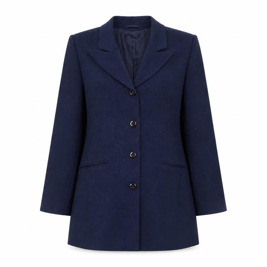 Helline Women’s Blue Long Suit Jacket Size 12 Single Breasted
