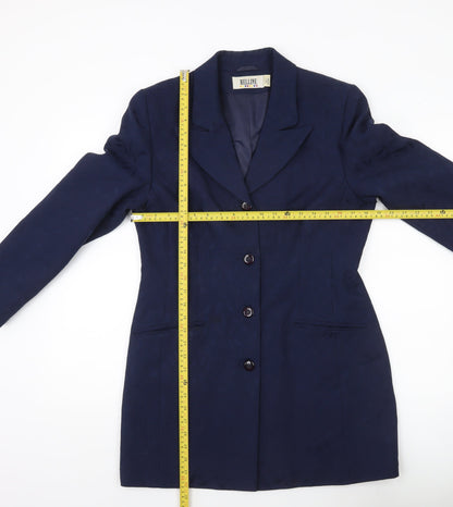Helline Women’s Blue Long Suit Jacket Size 12 Single Breasted