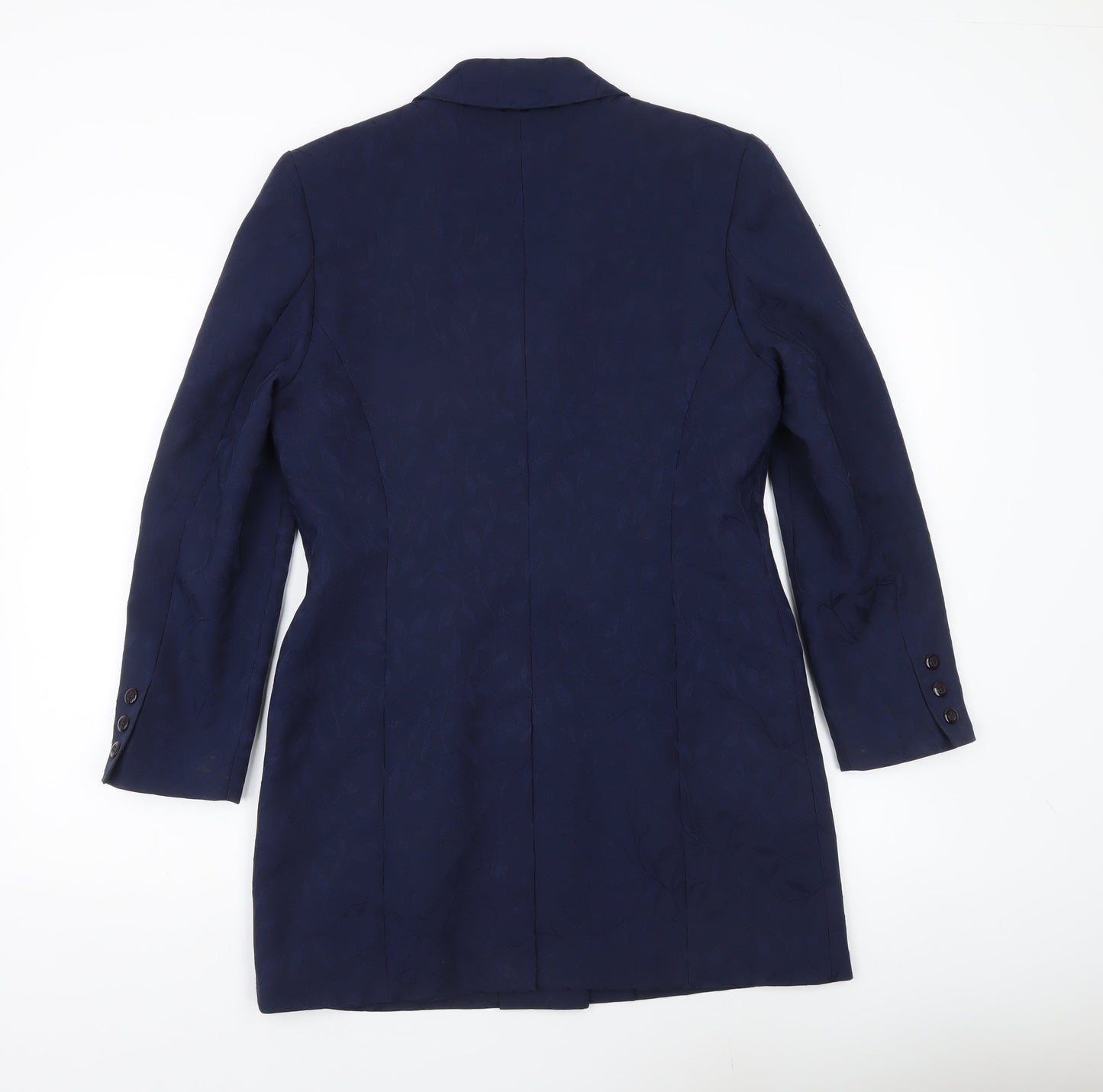 Helline Women’s Blue Long Suit Jacket Size 12 Single Breasted