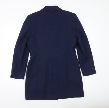 Helline Women’s Blue Long Suit Jacket Size 12 Single Breasted