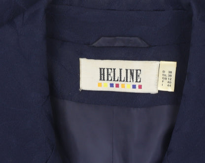Helline Women’s Blue Long Suit Jacket Size 12 Single Breasted
