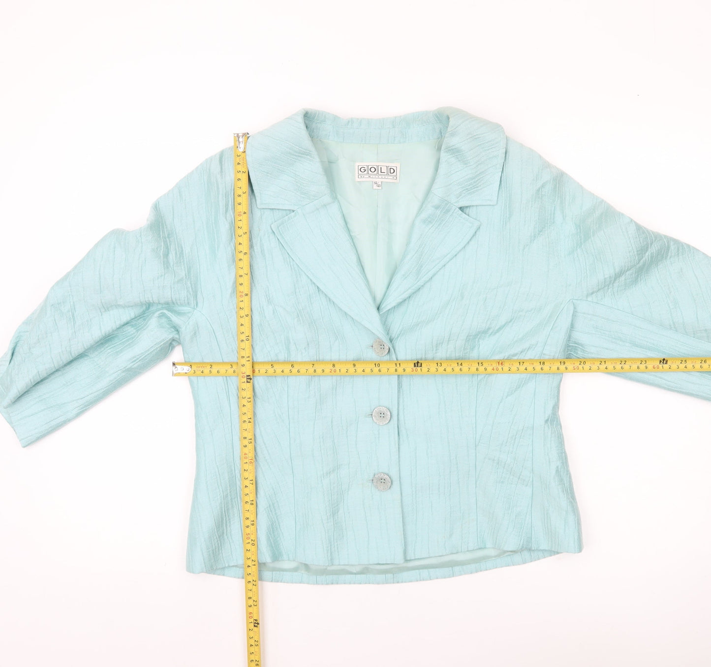 Womens UK Size 14 Gold by Michael H Regular Blue Suit Jacket