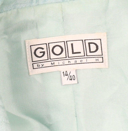 Womens UK Size 14 Gold by Michael H Regular Blue Suit Jacket
