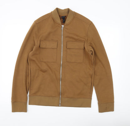 Mens UK Size S H&M Brown Bomber Jacket