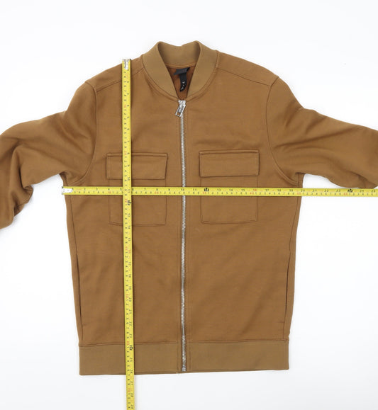 Mens UK Size S H&M Brown Bomber Jacket