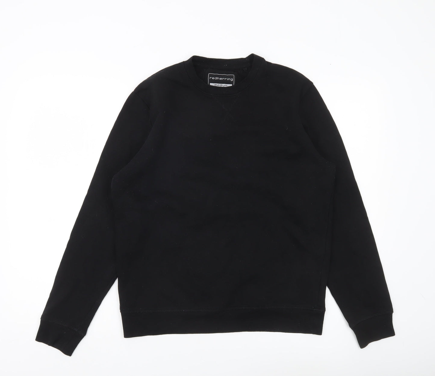 Mens UK Size M Red Herring Black Pullover Sweatshirt