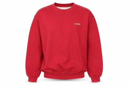 Southbay Mens Red Crew Neck Pullover Sweatshirt Size L Regular Fit