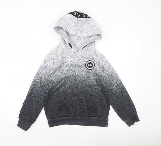 Hype Boys Grey Logo Pullover Hoodie 11-12 Years Regular Fit