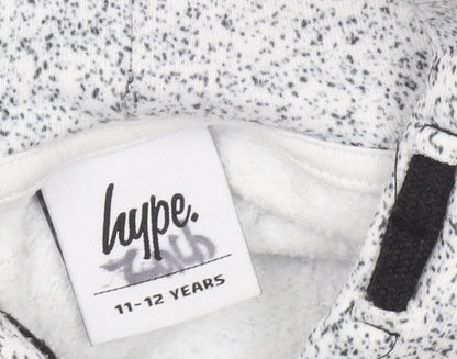 Hype Boys Grey Logo Pullover Hoodie 11-12 Years Regular Fit