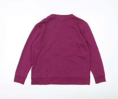 DKNY Women’s Purple Logo Sequin Pullover Sweatshirt Size S