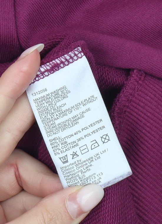 DKNY Women’s Purple Logo Sequin Pullover Sweatshirt Size S