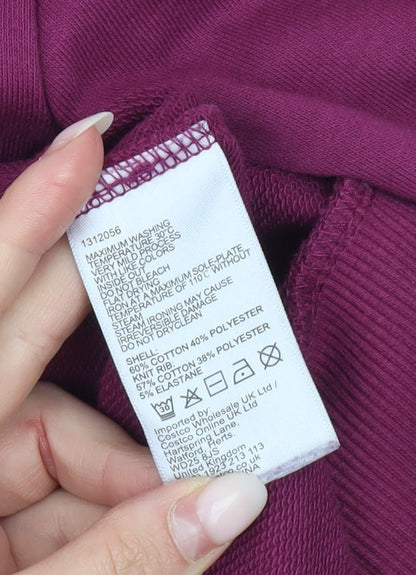 DKNY Women’s Purple Logo Sequin Pullover Sweatshirt Size S