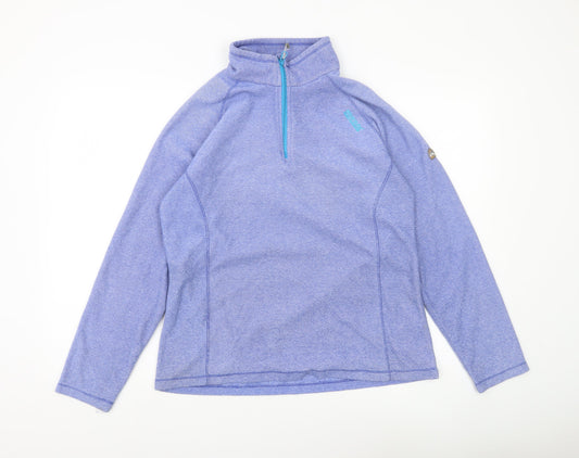 Regatta Womens Blue 1/4 Zip Sweatshirt UK 14 Polyester Outdoor Top
