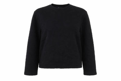 Zara Women Black M Sweatshirt Long Sleeve Crew Neck Pullover