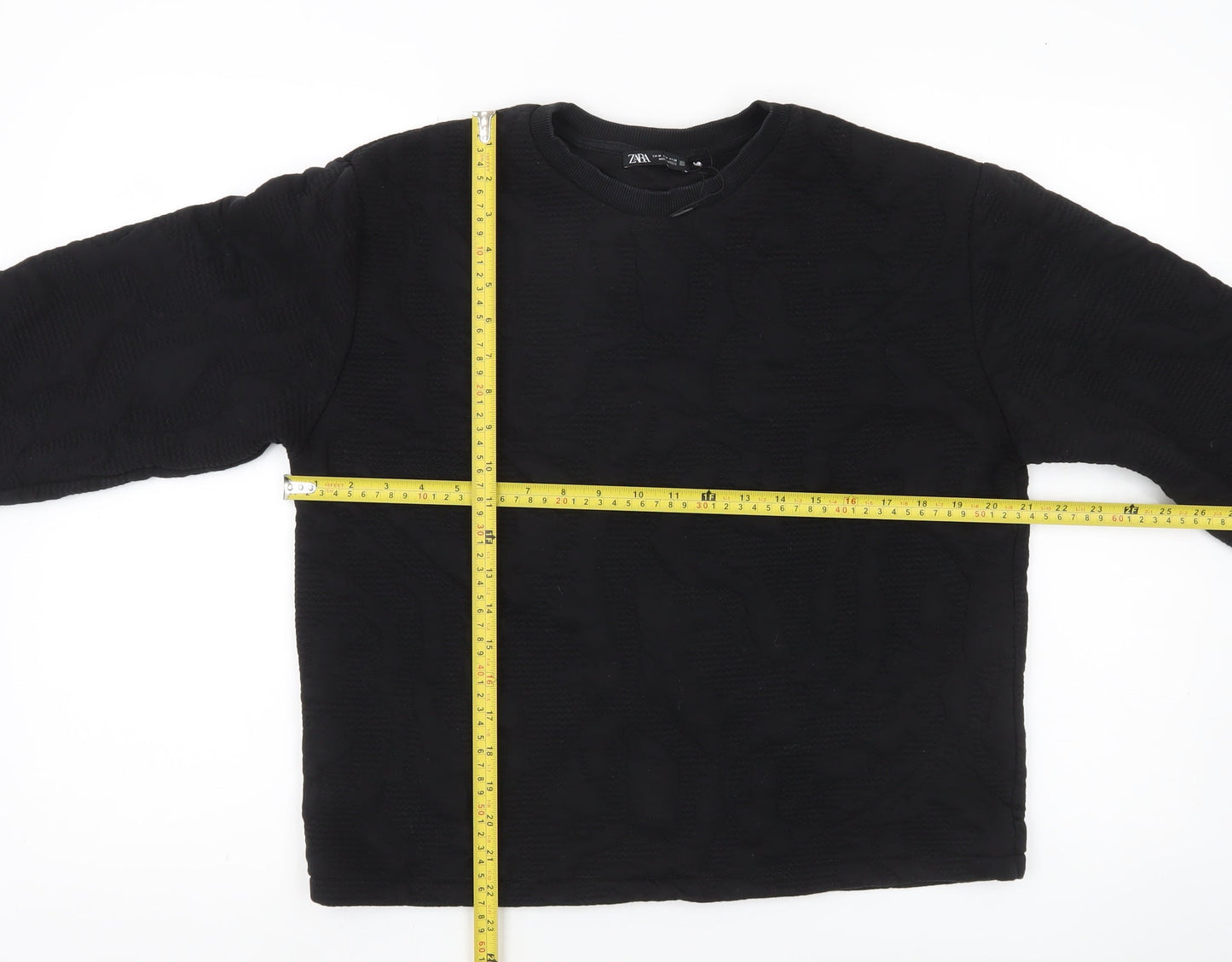 Zara Women Black M Sweatshirt Long Sleeve Crew Neck Pullover