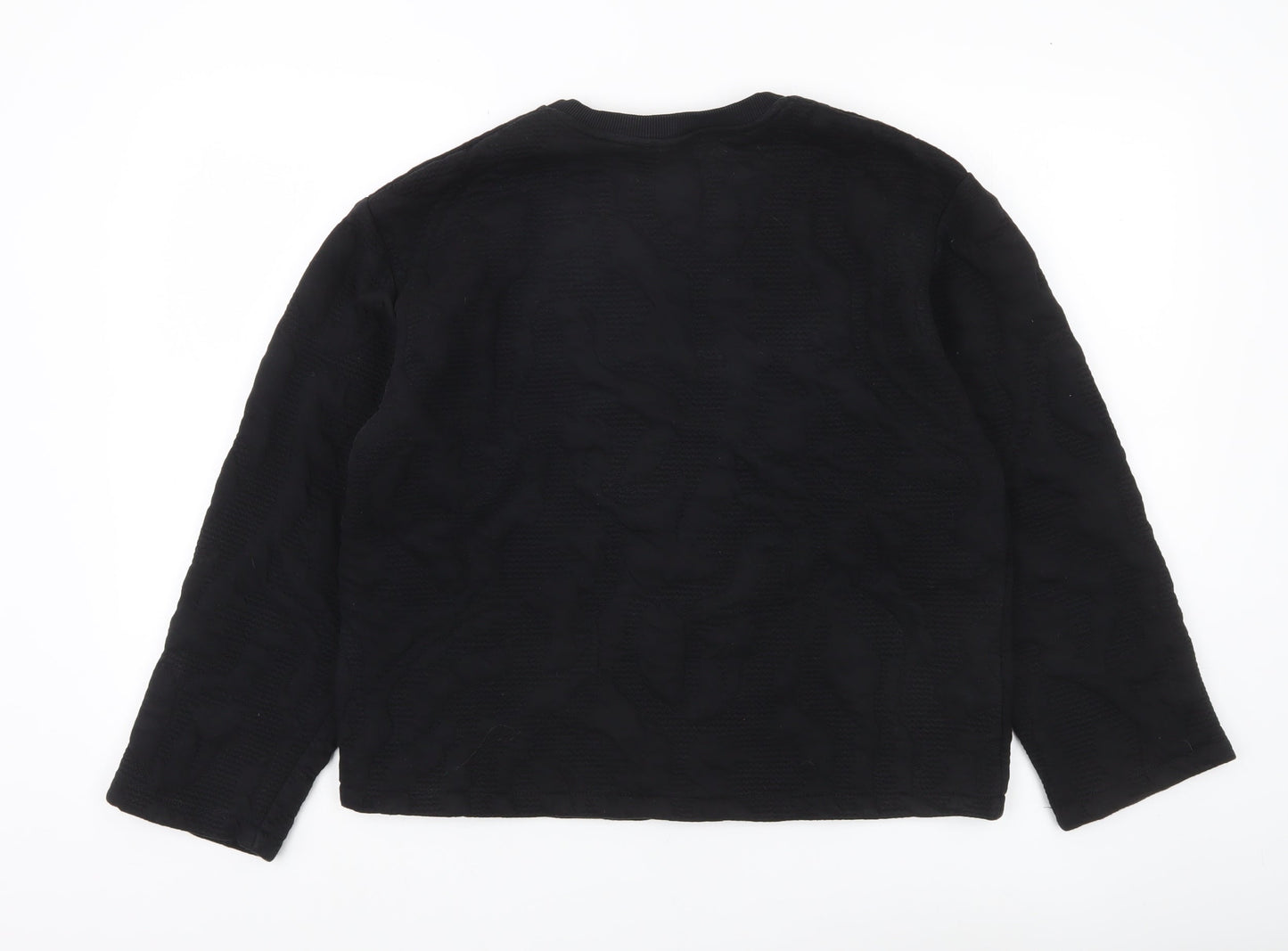 Zara Women Black M Sweatshirt Long Sleeve Crew Neck Pullover