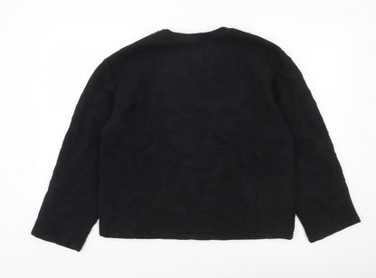 Zara Women Black M Sweatshirt Long Sleeve Crew Neck Pullover