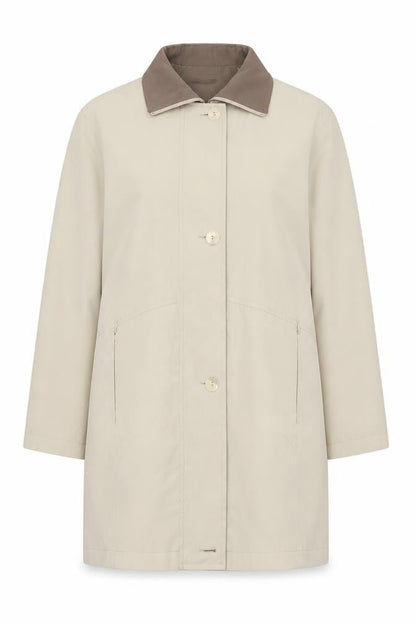 Classics First Avenue Womens Beige Coat Size 14 Lined Overcoat