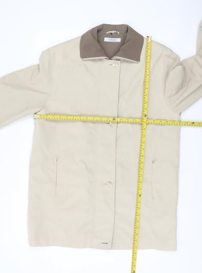 Classics First Avenue Womens Beige Coat Size 14 Lined Overcoat