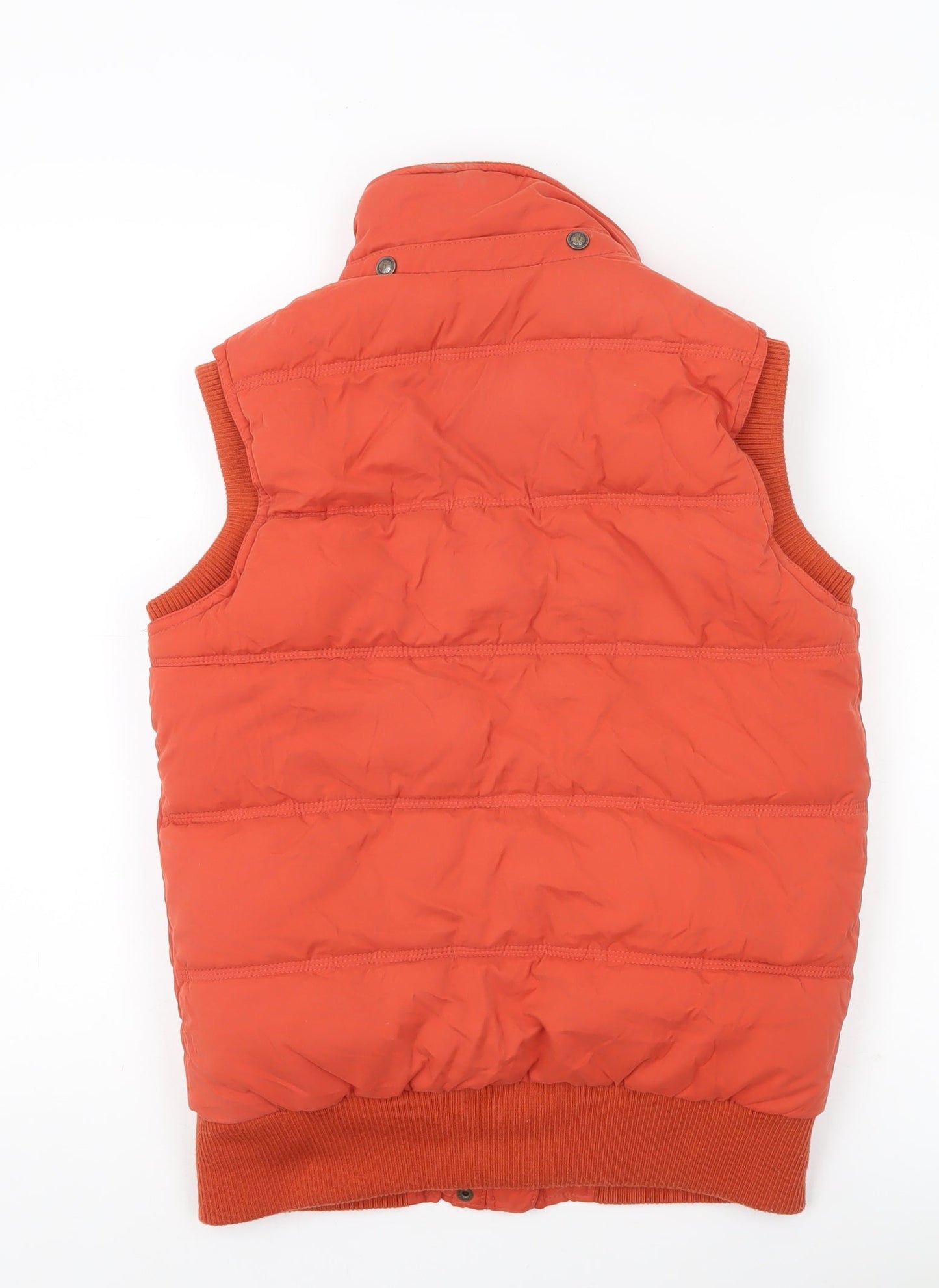 Fat Face Women’s Orange Puffer Waistcoat Gilet Size 8 Sleeveless