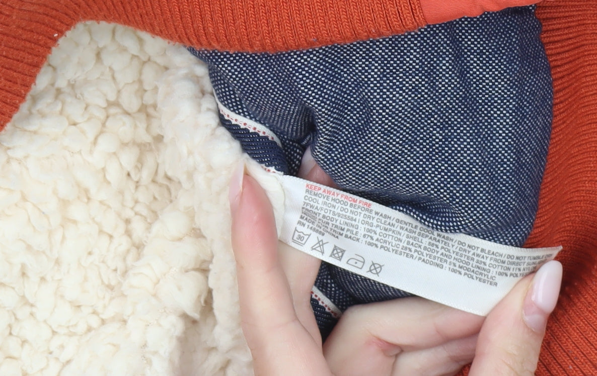 Fat Face Women’s Orange Puffer Waistcoat Gilet Size 8 Sleeveless