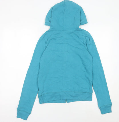Hollister Womens Blue Hoodie Sweatshirt Small Full Zip Cotton Blend