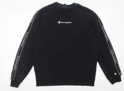 Mens UK Size L Champion Black Pullover Sweatshirt