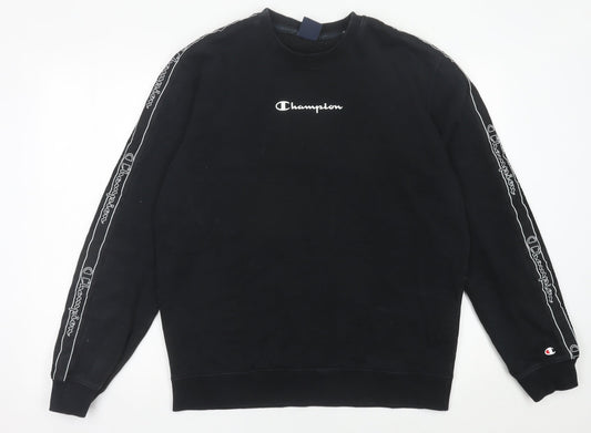 Mens UK Size L Champion Black Pullover Sweatshirt