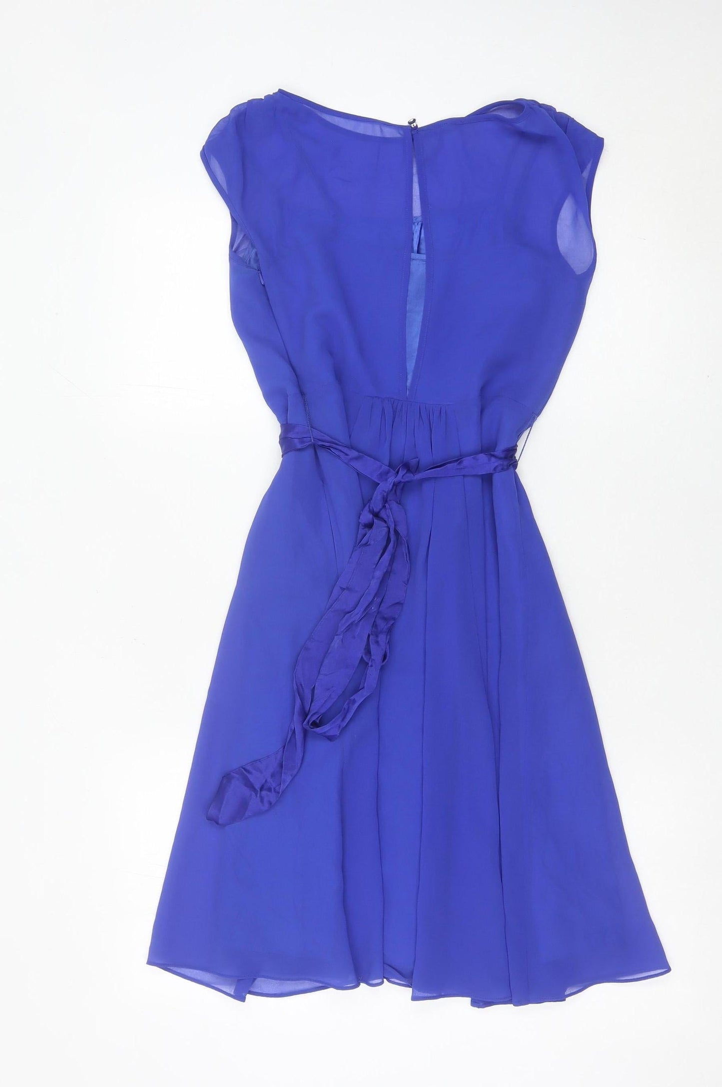 Coast Women’s Blue Beaded A-Line Formal Cocktail Dress UK 6