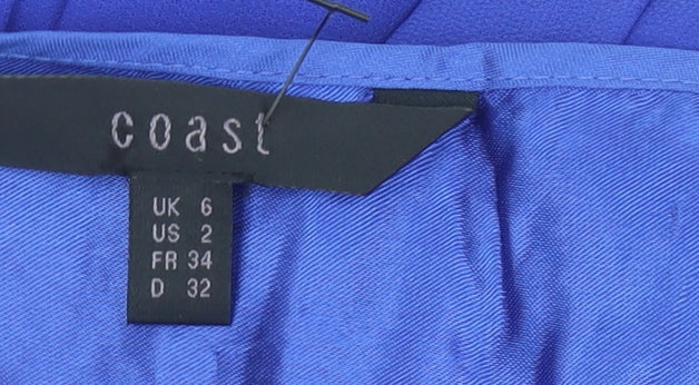 Coast Women’s Blue Beaded A-Line Formal Cocktail Dress UK 6