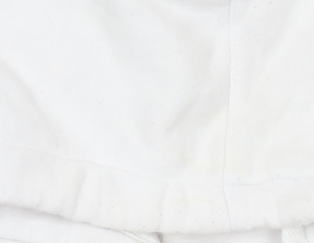 Champion Womens White XS Pullover Hoodie Logo Print Long Sleeve