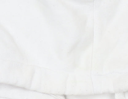 Champion Womens White XS Pullover Hoodie Logo Print Long Sleeve