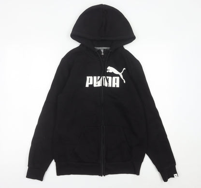 Puma Womens Black Full Zip Hoodie Size 12 Logo Sportswear