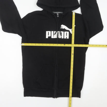 Puma Womens Black Full Zip Hoodie Size 12 Logo Sportswear