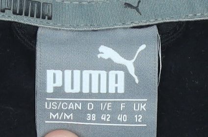 Puma Womens Black Full Zip Hoodie Size 12 Logo Sportswear