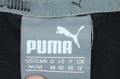 Puma Womens Black Full Zip Hoodie Size 12 Logo Sportswear