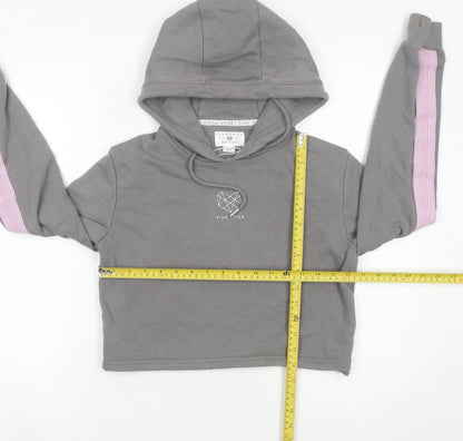 Pink Soda Women’s Grey Hoodie UK 8 Hooded Pullover Sweatshirt