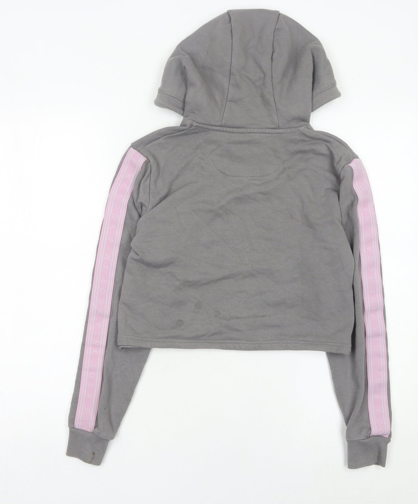 Pink Soda Women’s Grey Hoodie UK 8 Hooded Pullover Sweatshirt
