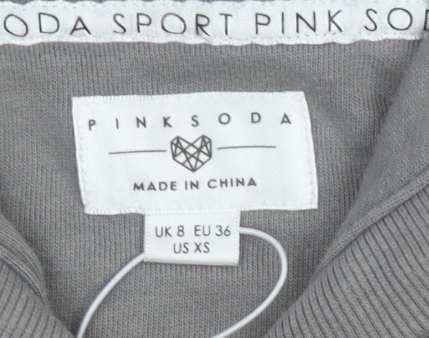 Pink Soda Women’s Grey Hoodie UK 8 Hooded Pullover Sweatshirt