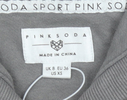 Pink Soda Women’s Grey Hoodie UK 8 Hooded Pullover Sweatshirt