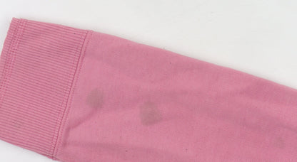 Roxy Women’s Pink Cropped Hoodie Size 10 Graphic Logo Cotton